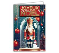 61-6121 - Biglietto di Natale con la barba di Babbo Natale e palla da neve, 1 collage allegro di Natale brillante in rilievo 3D +1 busta bianca formato 12 x 17,5 cm, regalo per feste di fine anno
