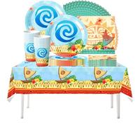 61 pezzi Set di stoviglie a tema Moana, articoli per feste Oceanic Adventure, festa di compleanno in stile hawaiano, per un massimo di 20 ospit