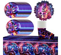 61 pezzi stoviglie per festa di compleanno Five Nights at Freddy's, festa a tema Five Nights at Freddy's, adatta per feste di compleanno per bambini, feste per ragazzi e ragazze, feste di compleanno,