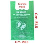 61096 BUSTE SHOPPER BIOCOMPOST FORMATO MEDIO cm. 51,5 x 29,5 conf. 4 kg.