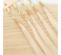 #613,20in/50cm,Extension dei Capelli Umani Biondi 6D, #613 40g, Fasci di Capelli Umani Vergini Lisci, Estensioni di Capelli con Punta 6D per Macchina per Estensioni di Capelli 6D