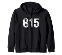 615 Codice Area Nashville Tennessee Felpa con Cappuccio