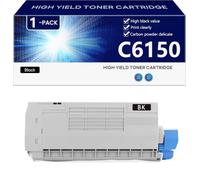 6150 Cartuccia Toner Compatibile per Okidata OKI C6150dn C6150dtn C6150hdn C6150n MC560DN MC560N MC560nMFPPlus Stampanti, Alta Capacità 8000 Pagine, Stampa Nitida,Black-1 pack