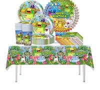 61PCS Set da tavola per festa a tema Trolls, festa di compleanno dell'elfo magico, Trolls dei cartoni animati, tazze, piatti, tovaglie, tovaglioli di carta, per 20 persone