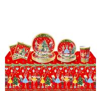 61PCS Set Di Stoviglie Per Feste Di Christ-mas, The Nutcracker Ch-ristmas Forniture Per Feste, The Nutcracker Christmas Stoviglie Per Feste Forniture Per Feste Di Christmas