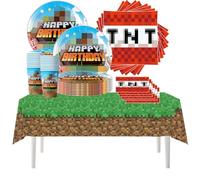 61PCS stoviglie per la festa di Il mio mondo, festa a tema Il mio mondo, festa di compleanno per bambini, tazze, piatti, tovaglie, tovaglioli di carta, per 20 persone