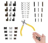 61pz Kit di Riparazione Perni Inserimento Cerniere Metallo, 4 Misure #3#5#8#10 Fermo Inferiore per Cerniere per Giacche Cappotti Borse Zaini Tende Sostituzione e Cucito Fai Da Te