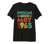 61st Birthday Idea Awesome Since May 1965 Bday 61 Years Old Maglietta Premium