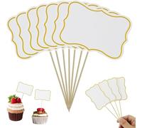 62 bandiere per cupcake, targhette a buffet per formaggio, etichette vuote per formaggi, bianco, per stuzzicadenti, per feste, torte, decorazioni alimentari, matrimoni compleanni