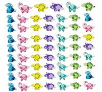 62 pezzi Mini figure di dinosauro, piccole figure di dinosauro colorate per topper a cupcake, giocattolo per animali per mestieri, scene in miniatura fai -da -te, bomboniere di feste di compleanno mi