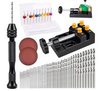 62 Pezzi Trapano a Mano Modellismo Mini, 48 Mini Punte da 0,5-3,0 mm, 10 Punte per Trapano PCB, 0,3-1,2 mm, Ttrapano a Mano con Morsa per Foratura Modellismo Fai-Da-Te