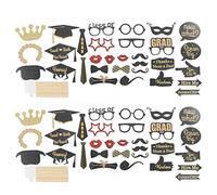 62 Sets Graduation Photo Props | Cute Paper Card Picture Decorations for Graduation Party / Ceremony / Selfie | Fine Details & Various Patterns
