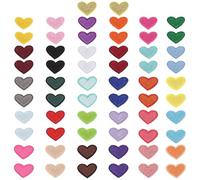62 toppe colorate a forma di cuore, per cucire e ricamare, per riparare vestiti, per cappotti, pantaloni, gonne, zaini, giacche