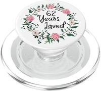 62 Years Loved Men Women Floral 62 Year Old 62th Birthday PopSockets PopGrip per MagSafe