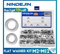 620/1010pcs Set di rondelle piatte in acciaio inossidabile M2 M3 M4 M5 M6 M8 M10 M12 Set di guarnizioni ad anello rondelle piane Kit di assortimento di rondelle metalliche