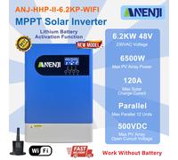 6200W Ibrido Inverter Solare Off-Grid MPPT 120A 230Vac 48V 500Vdc con WIFI BMS