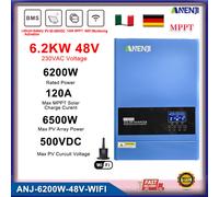 6200W Ibrido MPPT Inverter Solare Off Grid 120A 220/230V 48V 500V Onda Seno Puro