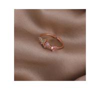 -62024 Anello coreano delicato con fiore di perla e foglia, stile semplice e versatile, aperto per donna