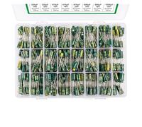 625Pcs 24Values Aluminum Electrolytic Capacitor Kit 10V-100V 1F-1000uF Capacitors Box Assortment Kit EKFBQBGW