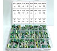 625Pcs 24Values Aluminum Electrolytic Capacitor Kit 10V-100V 1F-1000uF Capacitors Box Assortment Kit