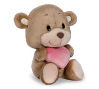 62701 - Morbido orsetto di peluche con cuore, per coccole e giochi, per bambini e adulti, fantastica idea regalo, 22 cm, marrone