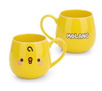 62797 - Tazza in porcellana di alta qualità, realizzata con cura, accessorio carino per cucina, ufficio e casa, da regalare a chi ami, motivo: Piu Piu, 400 ml, 8 x 9 cm, con fascetta, giallo