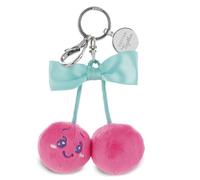 62833 - Portachiavi con Peluche a Forma di Ciliegie e Ciondolo Decorativo con Elegante Incisione, Perfetto Come Gioiello da Borsa o Portachiavi, 7 cm, Rosa