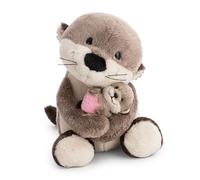 62844 - Morbida lontra di Peluche (20 cm) con Cucciolo di lontra (6 cm), da coccolare e con Cui Giocare, per Bambini e Adulti, Fantastica Idea Regalo, Marrone