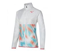 Mizuno Giacca da donna stampata, Bianco/Corallo Fierry, S