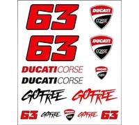 63 Adesivo Bagnaia Ducati Dual Line, Unisex, Taglia unica, Multi