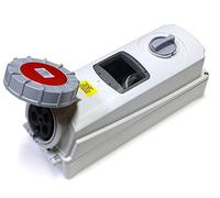 63 amp interruttore interblocco 5 pin presa con guida DIN per MCB RCD ecc 380V - 415V IP67 3P+N+E Impermeabile rosso Triple Phase Interbloccato Connettore 63A