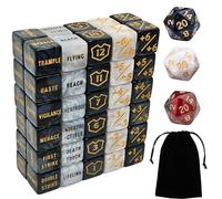 63 PCS MTG Contatori di Dadi - Contatore di Parole Abilità, -1/+1 Life Counter, Shield Life Counter Dice, Marble Colour D6 Dice Dice, per MTG, TCG, Giochi di Carte (sacchetto nero incluso)