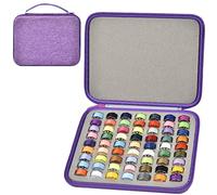 63 slot per bobine, organizer per filetti, scatola per bobine, compatibile con Brother per Singer per Babylock per Janome per macchina da cucire Kenmore (viola)