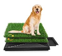 63 x 50 cm, lettiera per cani di taglia piccola, grande e anziani - WC per animali con due pezzi di erba