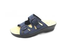 Barbariga, Ciabatte Donna in Microfibra, Traspiranti, con Doppia Fibbia regolabile, Sottopiede in Pelle, Blu, 35