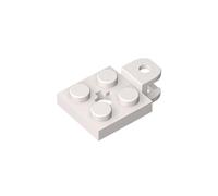 63082 Piastra Speciale a Cerniera 2x2 con Presa per Sfera, Corto, Appiattito con Fori e Foro per Asse al Centro, 50 Pezzi-compatibile con Lego Mattoncini da Costruzione, Colore:Blanc 1