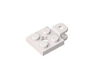63082 Piastra Speciale a Cerniera 2x2 con Presa per Sfera, Corto, Appiattito con Fori e Foro per Asse al Centro, 50 Pezzi-compatibile con Lego Mattoncini da Costruzione, Colore:Blanc 1