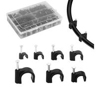 630PCS 7 Misure Clip Cavo Assortimento, 4-12 mm, Nero Fermacavi, Fermacavi, Fermacavi, Fermacavi, Fermacavi Blindati, Fermacavi per Cavi, Clip da Parete Cavi, Clip per Cavo Esterno, per Filo, Ethernet