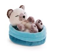 63134 - Morbido Gatto Siamese di Peluche, Addormentato in Un Cestino, per Coccole e Giochi, per Bambini e Adulti, Fantastica Idea Regalo, 12 cm, Multicolore