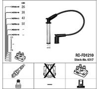 6317 NGK Kit cavi accensione per FORD