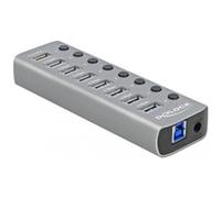DELOCK 63264 - USB 3.0 hub 7 port, USB-B to 7 x USB-A, 1 x PD, 1 x power