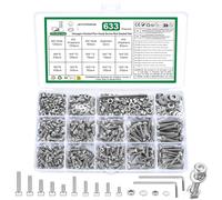 633 Pz Set Di Viti M3 M4, Viti Bulloni E Dadi Kit, Bulloni Viti a Testa Cilindri