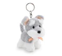 63403 - Portachiavi con Peluche a Forma di Schnauzer, per Lo Zaino o la Borsa di Grandi e piccini, 10 cm, Grigio