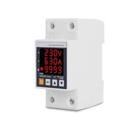 63A 230 V 3IN1 guida display regolabile relè di protezione da sovratensione e sottotensione protezione da sovracorrente contatore di energia kilowattora