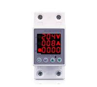 63A 230V 3IN1 Display Din rail adjustable over and under voltage protective device protector relay with over current protection AUOQKQUT
