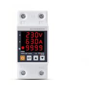 63A 230V 3IN1 Display Din rail adjustable over under voltage surge protector relay over current protect Kwh Power watt Meter EKFBQBGW