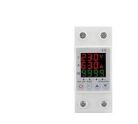 63A 230V 3IN1 Display Din Rail Open Adjustable Over Under Voltage Surge Protector Relay overcurrent Protect Kwh Power watt Meter Controls Relays