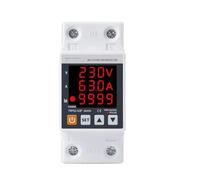 63A 230V 3IN1 guida display regolabile relè di protezione da sovratensione e sottotensione protezione da sovracorrente contatore di energia kilowattora