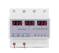 63A 3 phase 3P+N Din rail phase selector Voltmeter adjustable Over and Under Voltage protection Monitor Relays Protector