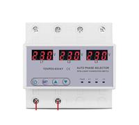 63A 3 phase 3P+N Din rail phase selector Voltmeter adjustable Over and Under Voltage protection Monitor Relays Protector EKFBQBGW